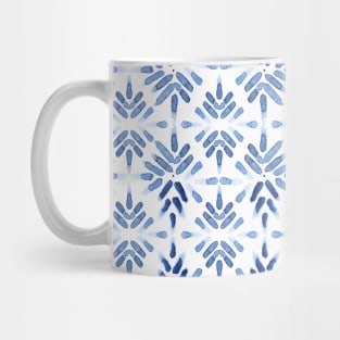 Blue Moroccan Watercolour Tile Print Mug